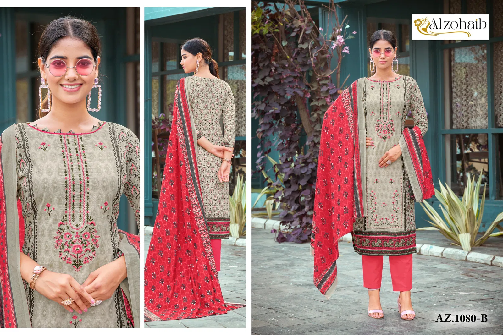 Sarra Vol 1 by Alzohaib Cotton Dupatta Pakistani Salwar Suits Suppliers In India